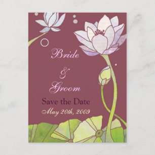 Lotus Wedding Enregistrer la date Cartes postales