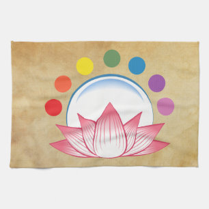 Lotus with chakra kitchen towel