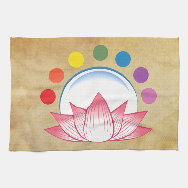 Lotus with chakra kitchen towel (Horizontal)