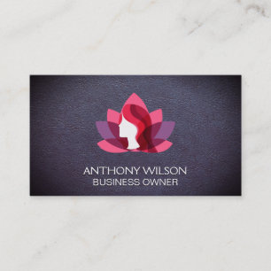 Lotus Woman Leather Business Card