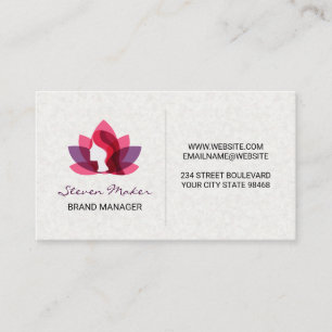 Lotus Woman   Paper Texture Background Business Card