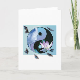 Lotus Yin Yang Greeting Card