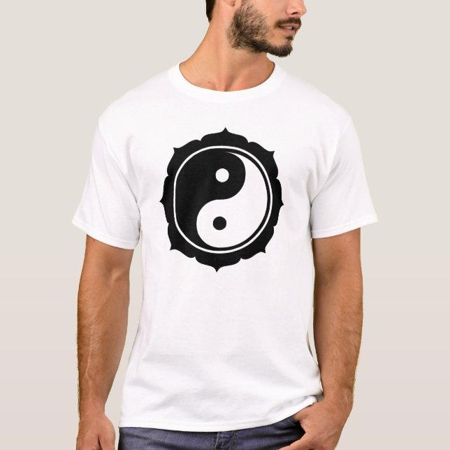 Lotus Yin Yang Sign T-Shirt (Front)