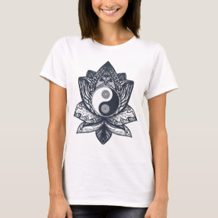 Lotus Yin Yang T-shirt, Women Yoga T-Shirt