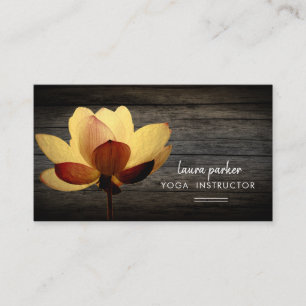 Lotus Yoga Instructor Meditation Zen Vintage Wood Business Card