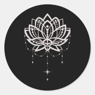 Lotus Yoga Namaste Lily Flower Graphic Classic Round Sticker