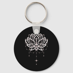 Lotus Yoga Namaste Lily Flower Graphic Keychain