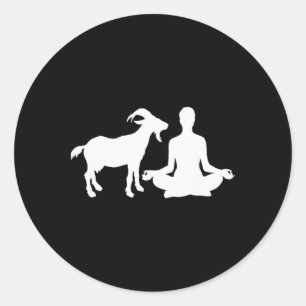Lotus Yoga Pose Goat Yoga _3 Classic Round Sticker