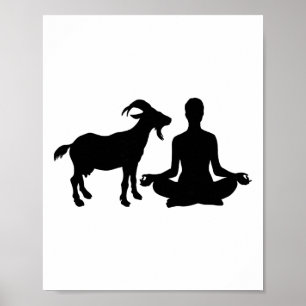 Lotus Yoga Pose Goat Yoga Poster