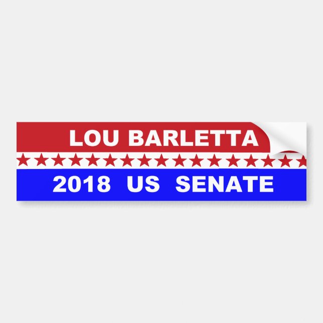 Lou Barletta US Senate 2018 Pennsylvania Bumper Sticker (Front)