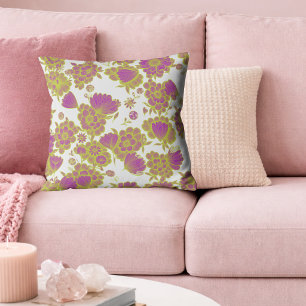 Lou Light 🤍💜 Baroque Floral Throw Pillow