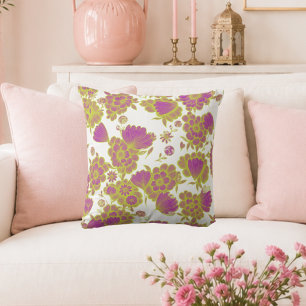 Lou Light 🤍💜 Baroque Floral Throw Pillow