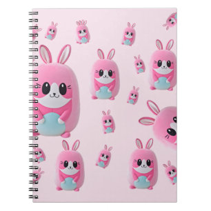 "Lou Lou". A cuddly, pink creature Notebook