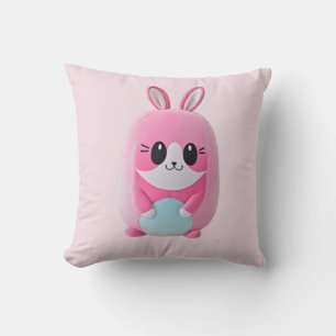 "Lou Lou". A cuddly, pink creature. Throw Pillow