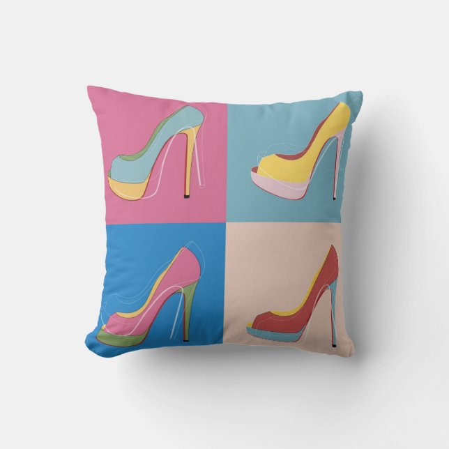 LOUBOUTIN in style Throw Pillow (Front)