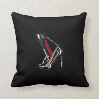 LOUBOUTIN STACKED black background Throw Pillow