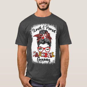 Loud And Proud Baseball Grammy Messy Bun Bleached  T-Shirt