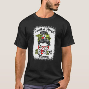 Loud And Proud Soccer Mommy Messy Bun Bleached T-Shirt