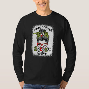 Loud And Proud Soccer Sister Messy Bun Bleached T-Shirt