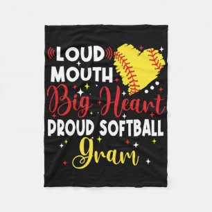 Loud Mouth Big Heart Proud Softll Gram Mother's Da Fleece Blanket