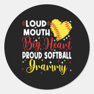 Loud Mouth Big Heart Proud Softll Grammy Mother's  Classic Round Sticker