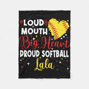 Loud Mouth Big Heart Proud Softll Lala Mother's Da Fleece Blanket