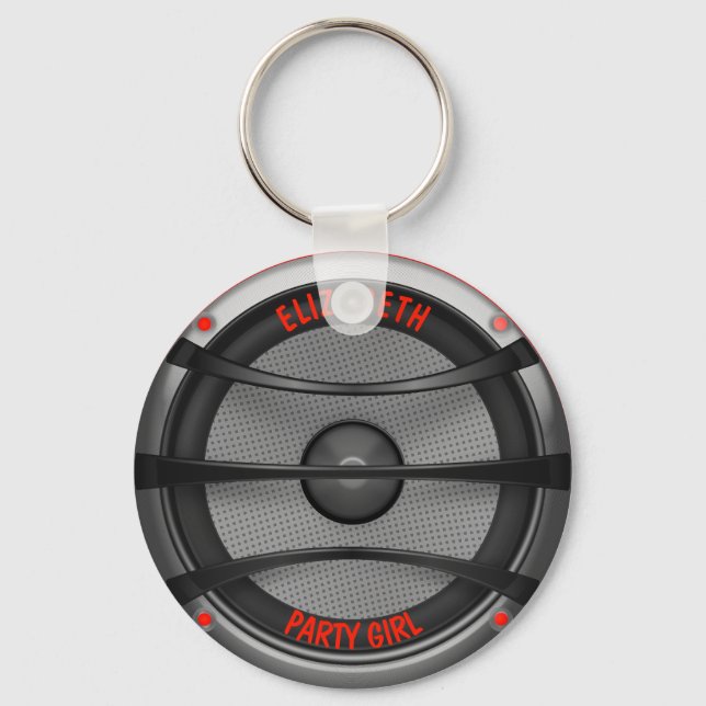Loud Music Speaker Dancing Party Keychain (Front)