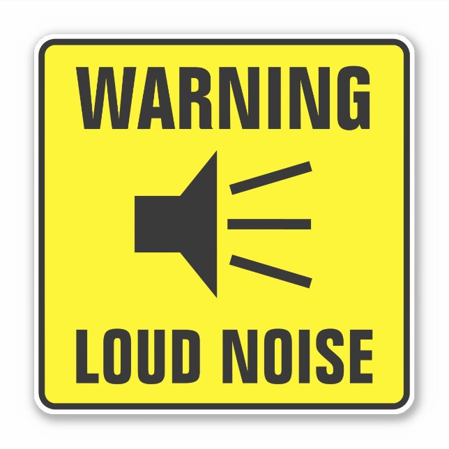 Loud noise hazard warning sign icon vinyl sticker (Front)