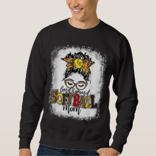 Loud & Proud Baseball Mom Messy Bun Hair Leopard B Sweatshirt