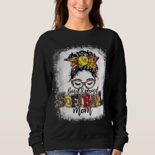 Loud & Proud Baseball Mom Messy Bun Hair Leopard B Sweatshirt