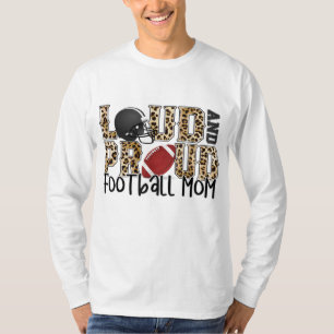 Loud Proud Moms Football Leopard Print Cheetah Pat T-Shirt