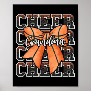 Loud Proud Sketll Cheer Grandma G-ma Bow Sport Tea Poster