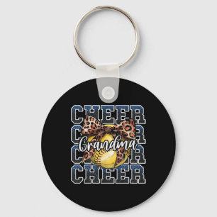 Loud Proud Sport Softll Cheer Grandma Leopard Bow  Keychain