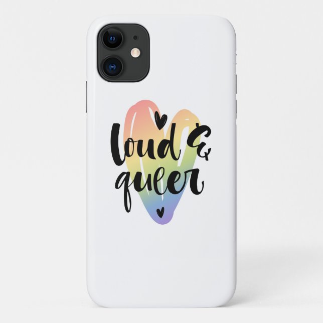 Loud & Queer | Watercolor Heart Case-Mate iPhone Case (Back)