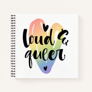 Loud & Queer   Watercolor Heart Notebook
