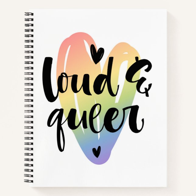 Loud & Queer | Watercolor Heart Notebook (Front)