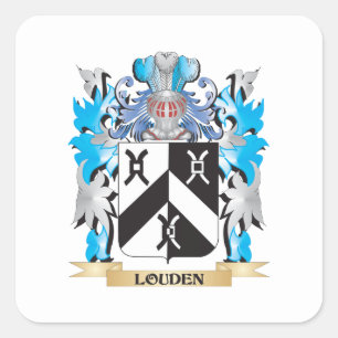 Louden Coat of Arms - Family Crest Square Sticker
