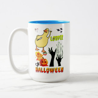 Louder Drinkware Smashing Boo Zombie Halloween Two-Tone Coffee Mug