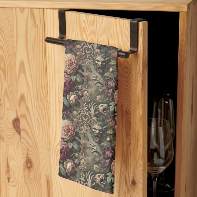 Louder than Blooms – Gothic Victorian Kitchen Towel (Thirds Fold)