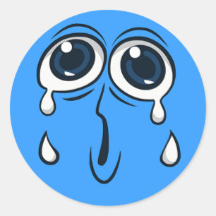 Loudly Crying Face Classic Round Sticker