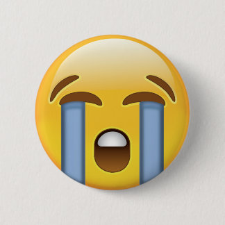 Loudly Crying Face Emoji 2 Inch Round Button