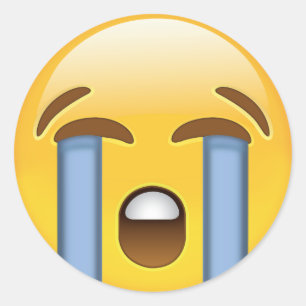 Loudly Crying Face Emoji Classic Round Sticker