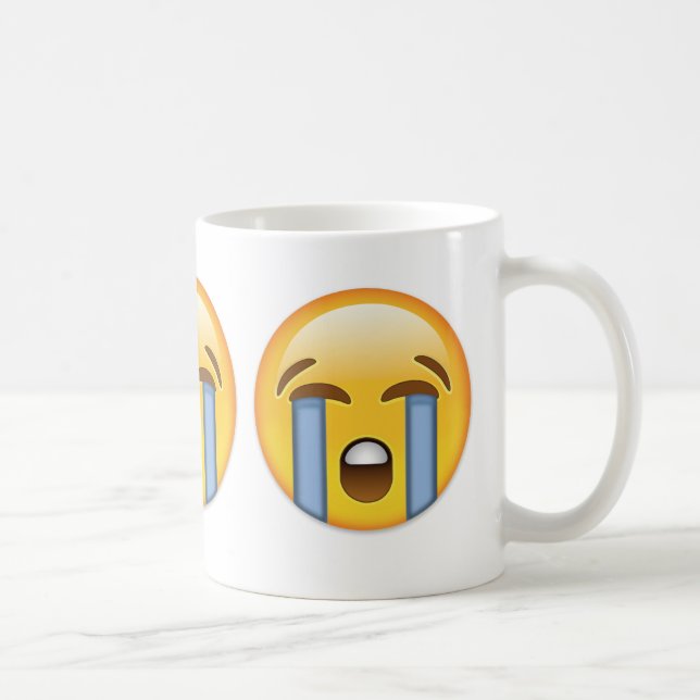 Loudly Crying Face Emoji Coffee Mug (Right)