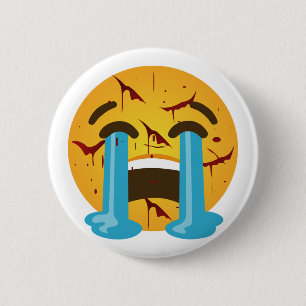 Loudly crying face - Sobbing, sad tears, crying 2 Inch Round Button
