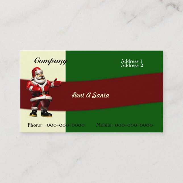 Louer un Carte de visite Père Noël (Devant)
