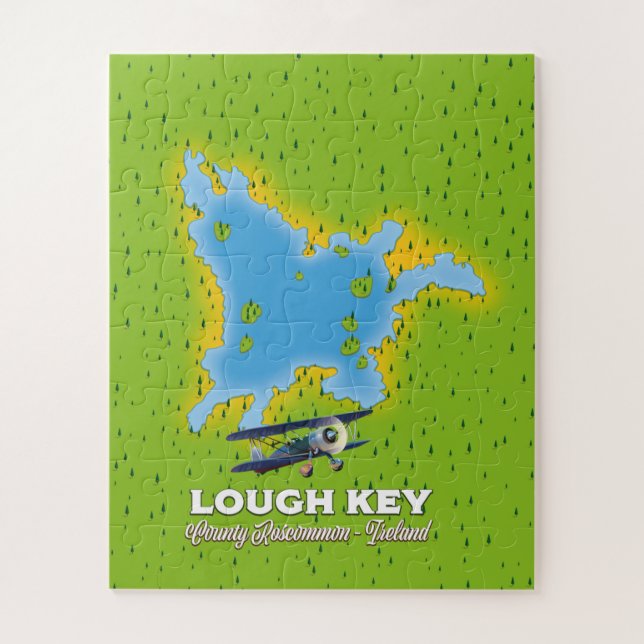 Lough Key County Roscommon, Ireland map Jigsaw Puzzle (Vertical)