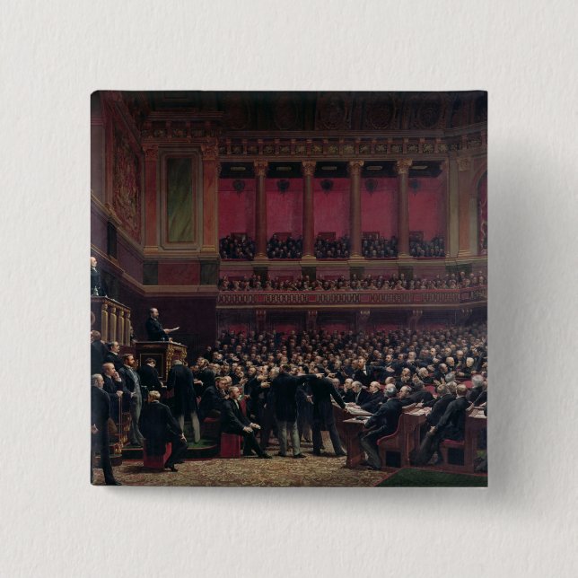Louis Adolphe Thiers 2 Inch Square Button (Front)