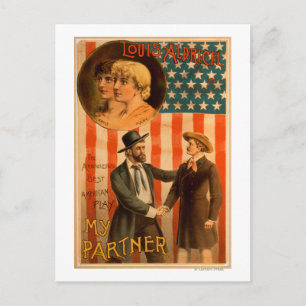 Louis Aldrich in My partner Theatrical Play Postcard