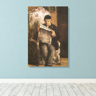 Louis Auguste Cezanne Father Of The Artist Reading Canvas Print