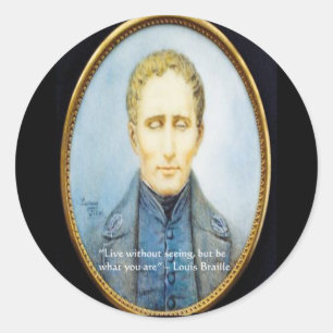 Louis Braille Famous Quote Classic Round Sticker